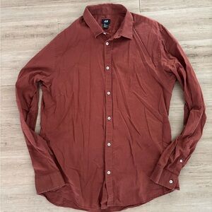H&M Rust Casual Button Down Shirt